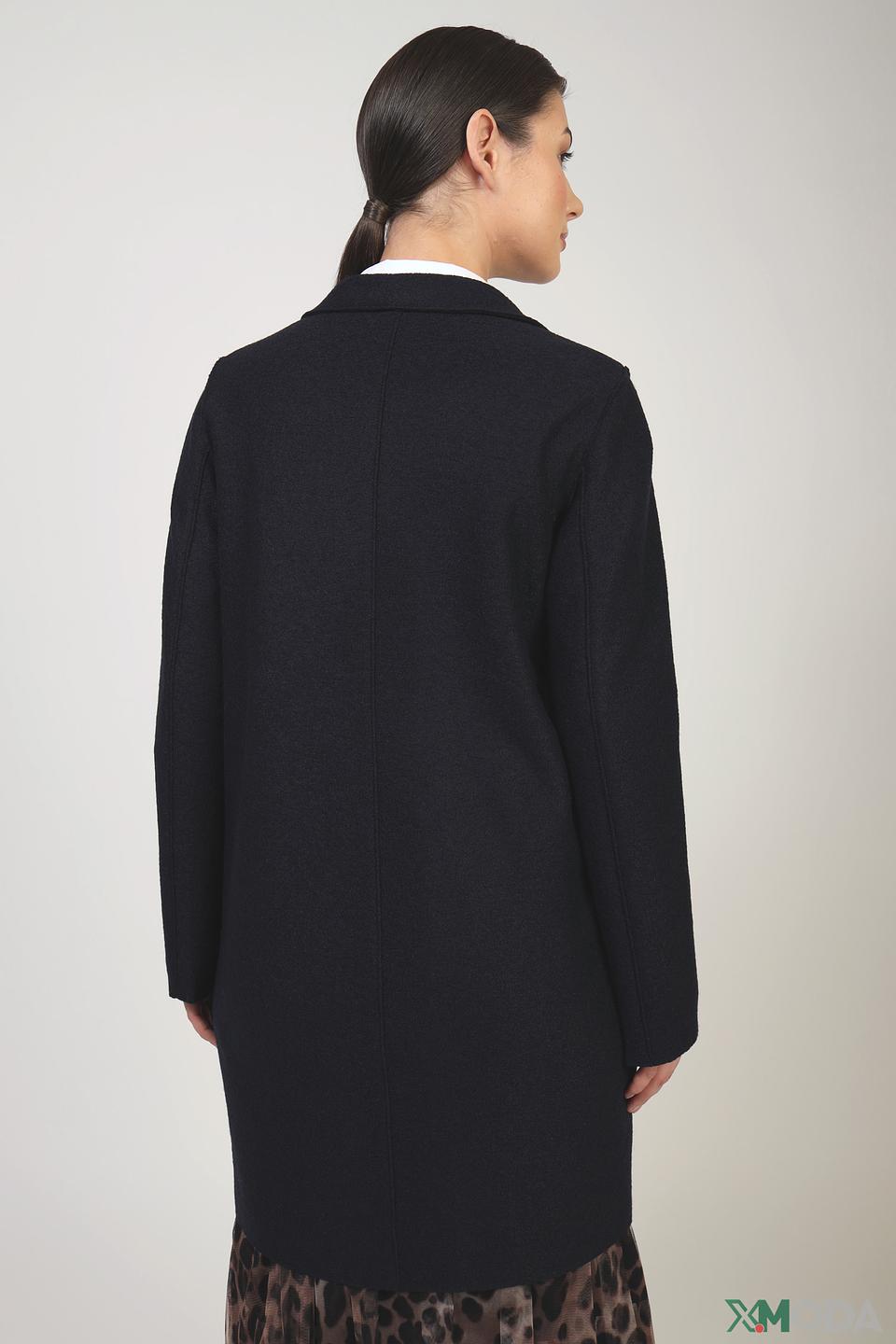 Пальто Oui чёрное приталенное