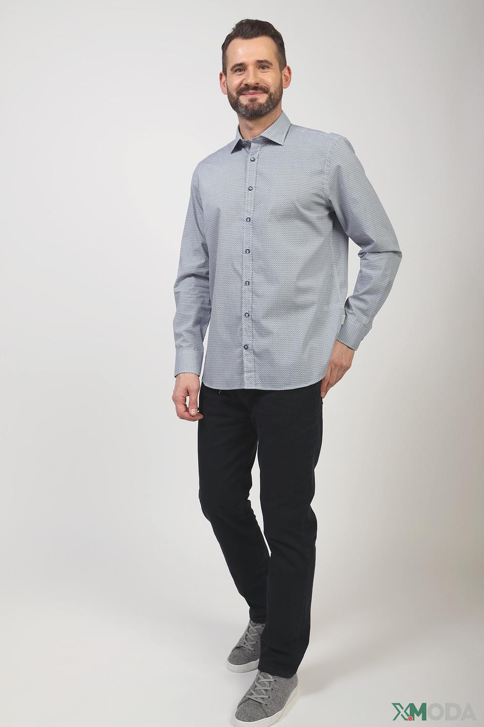 Рубашка Bugatti с геометрическим рисунком