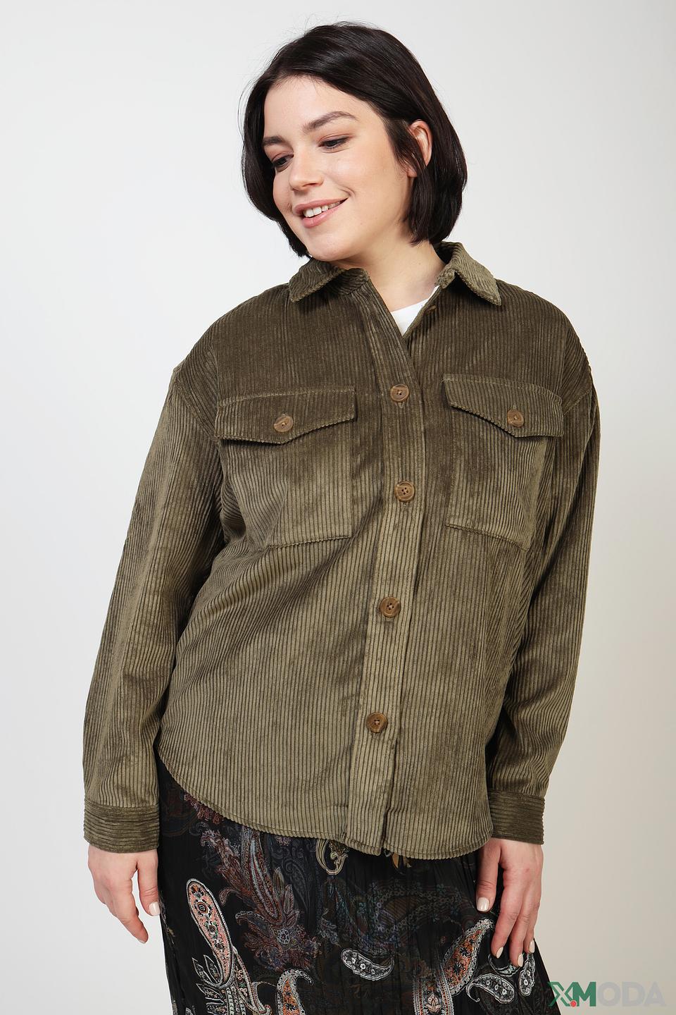 Жакет Comma вельветовый оливковый