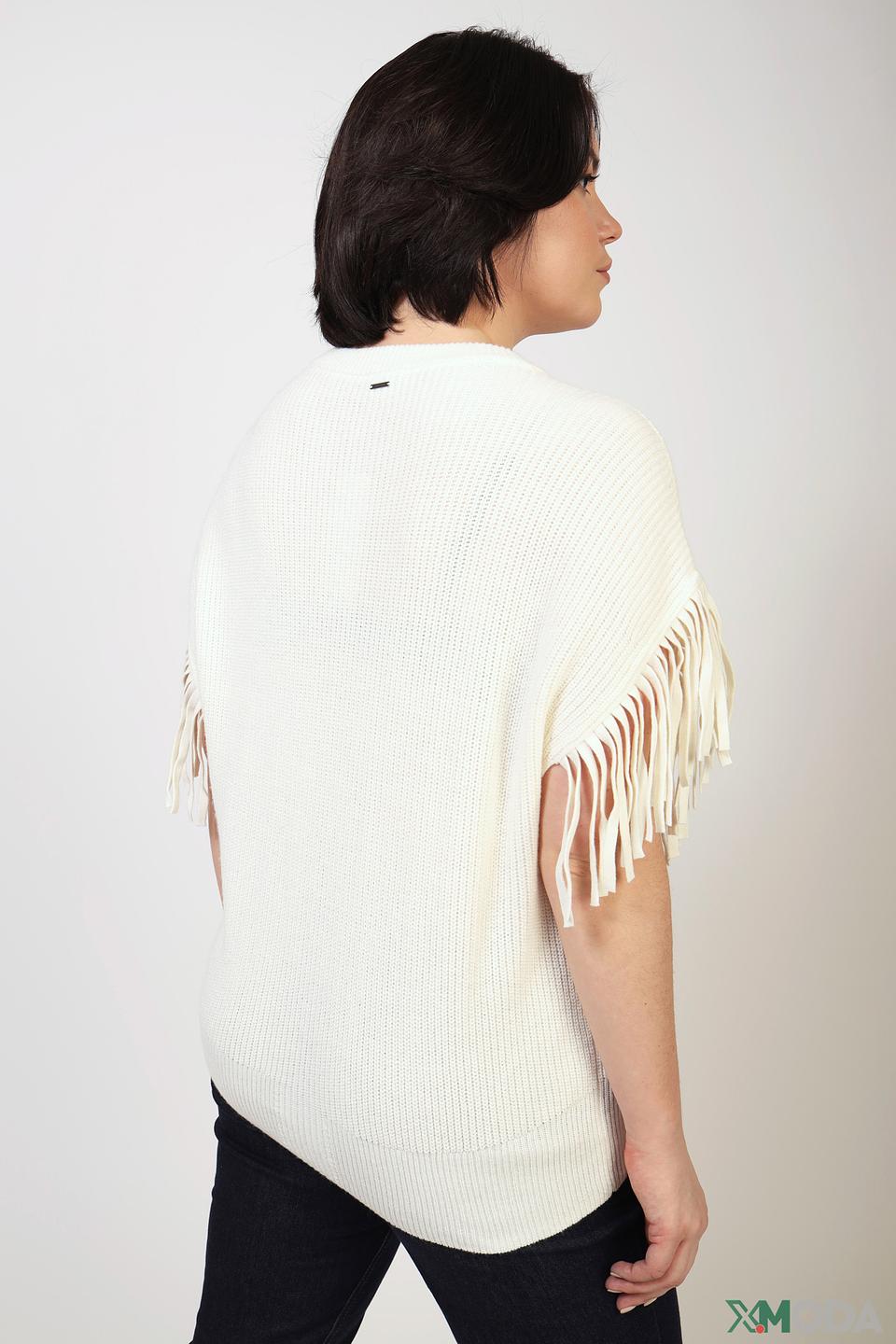 Жилет Taifun с бахромой молочный