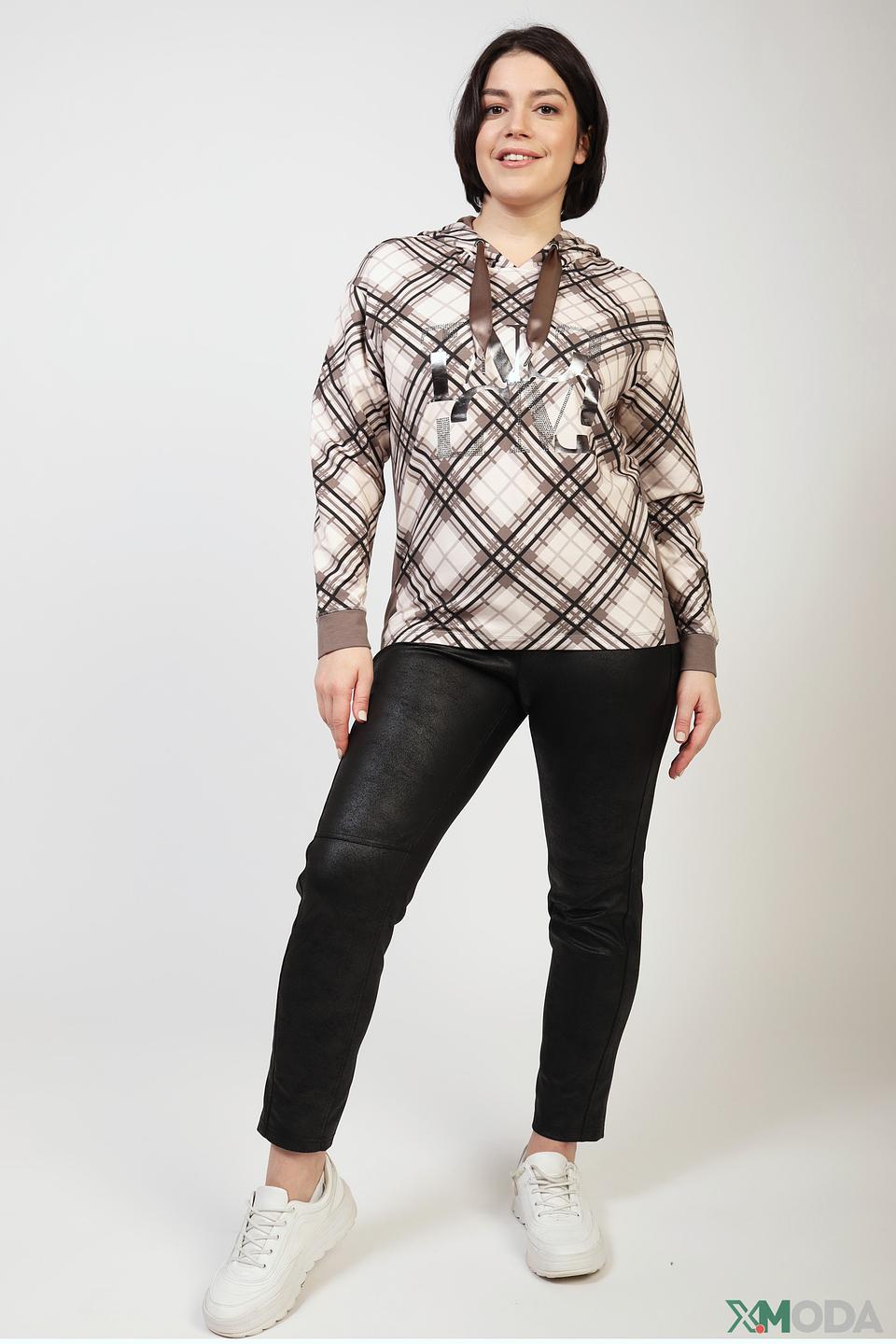 Пуловер Lecomte в клетку с лентой