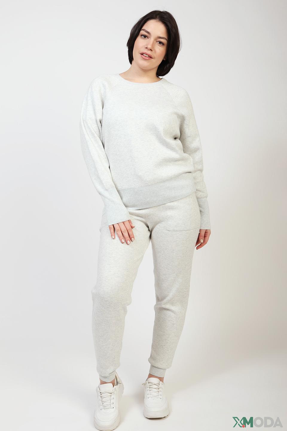 Пуловер Oui женский серый меланж