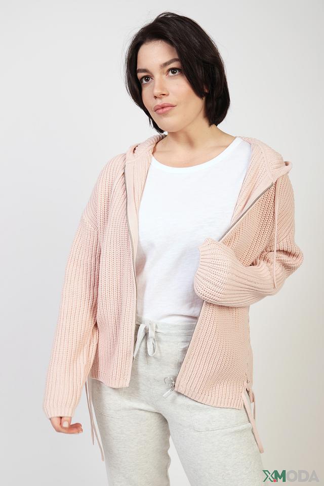 Жакет Oui с капюшоном персиковый