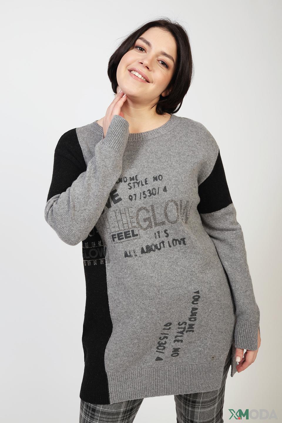 Платье Monari с принтом серое