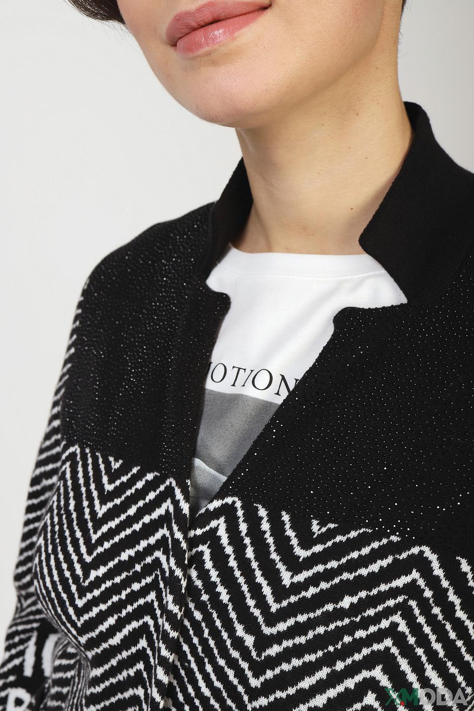 Жакет Monari чёрно-белый зигзаг