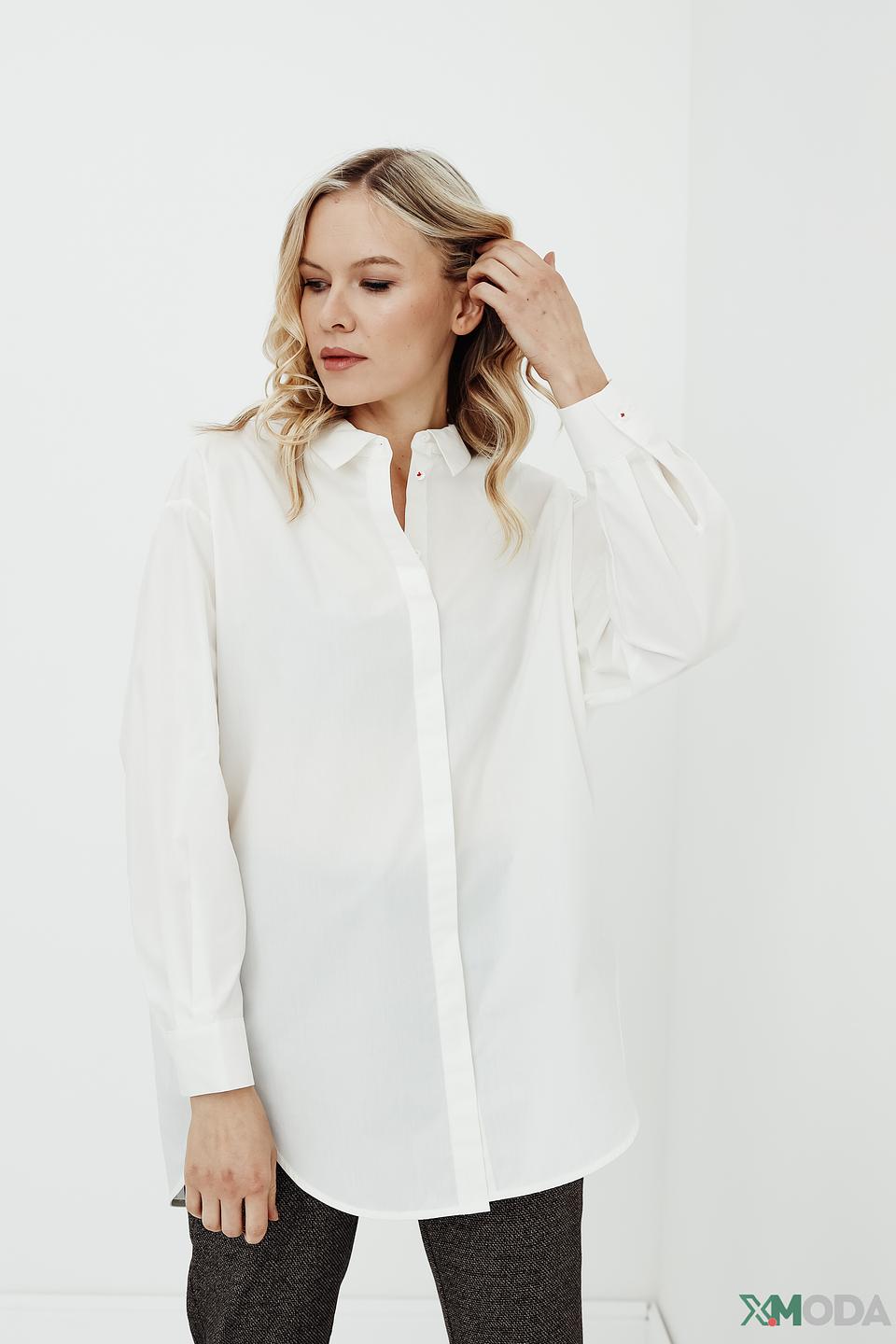 Рубашка Comma casual белая оверсайз