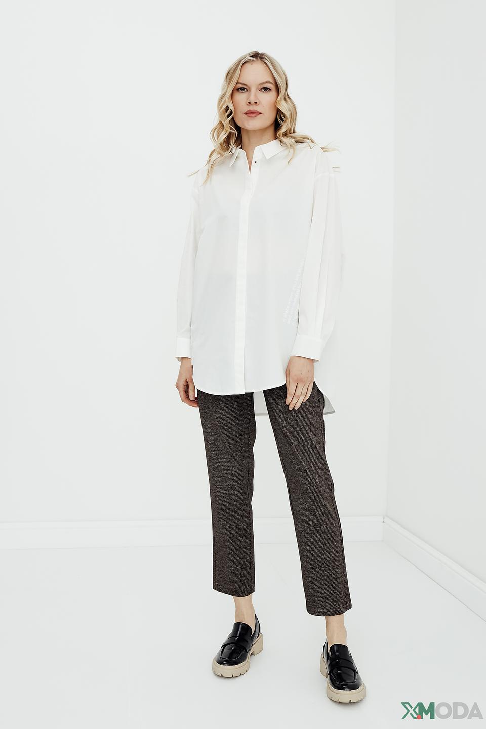 Рубашка Comma casual белая оверсайз