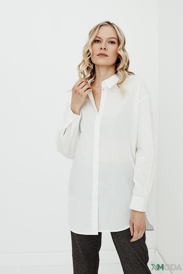 Рубашка Comma casual белая оверсайз