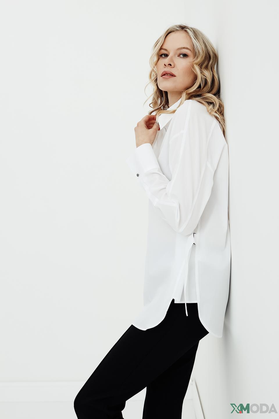 Рубашка Marc Cain белый оверсайз