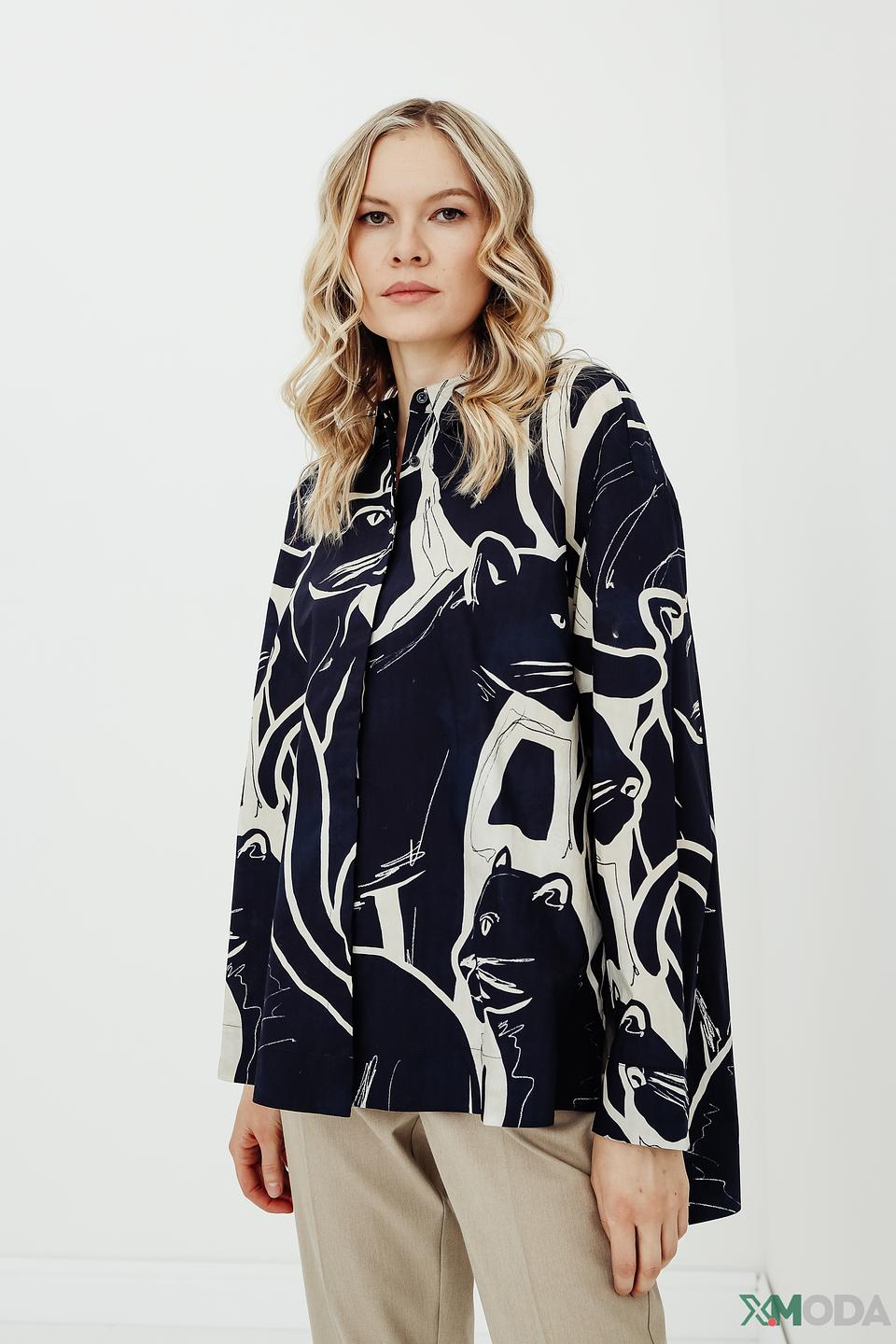 Рубашка Comma с принтом