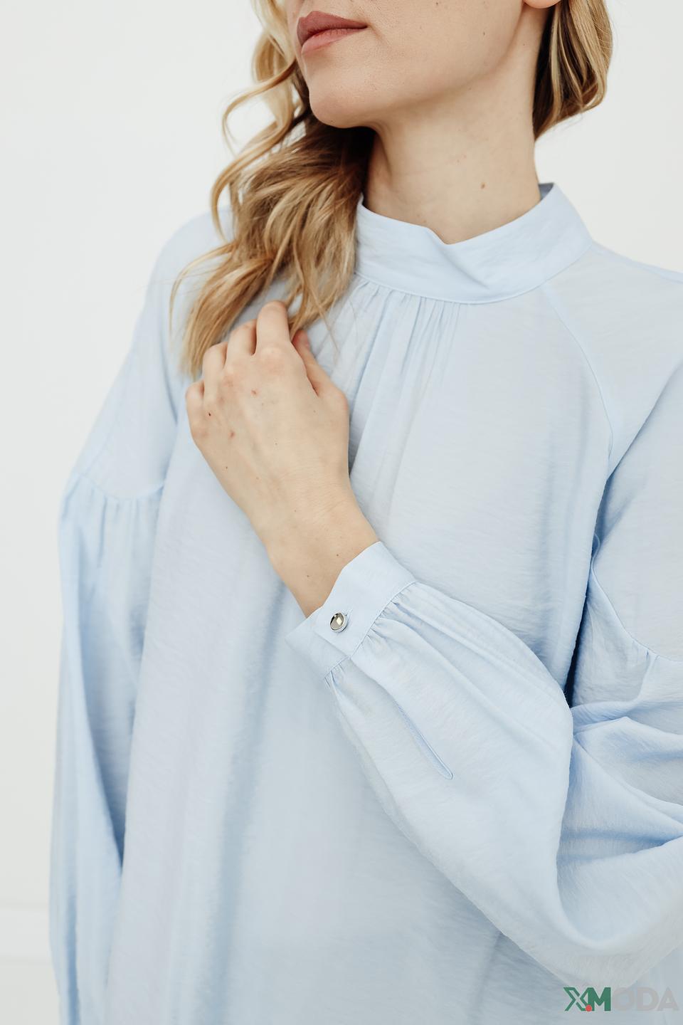 Блуза Taifun с фонариками голубая