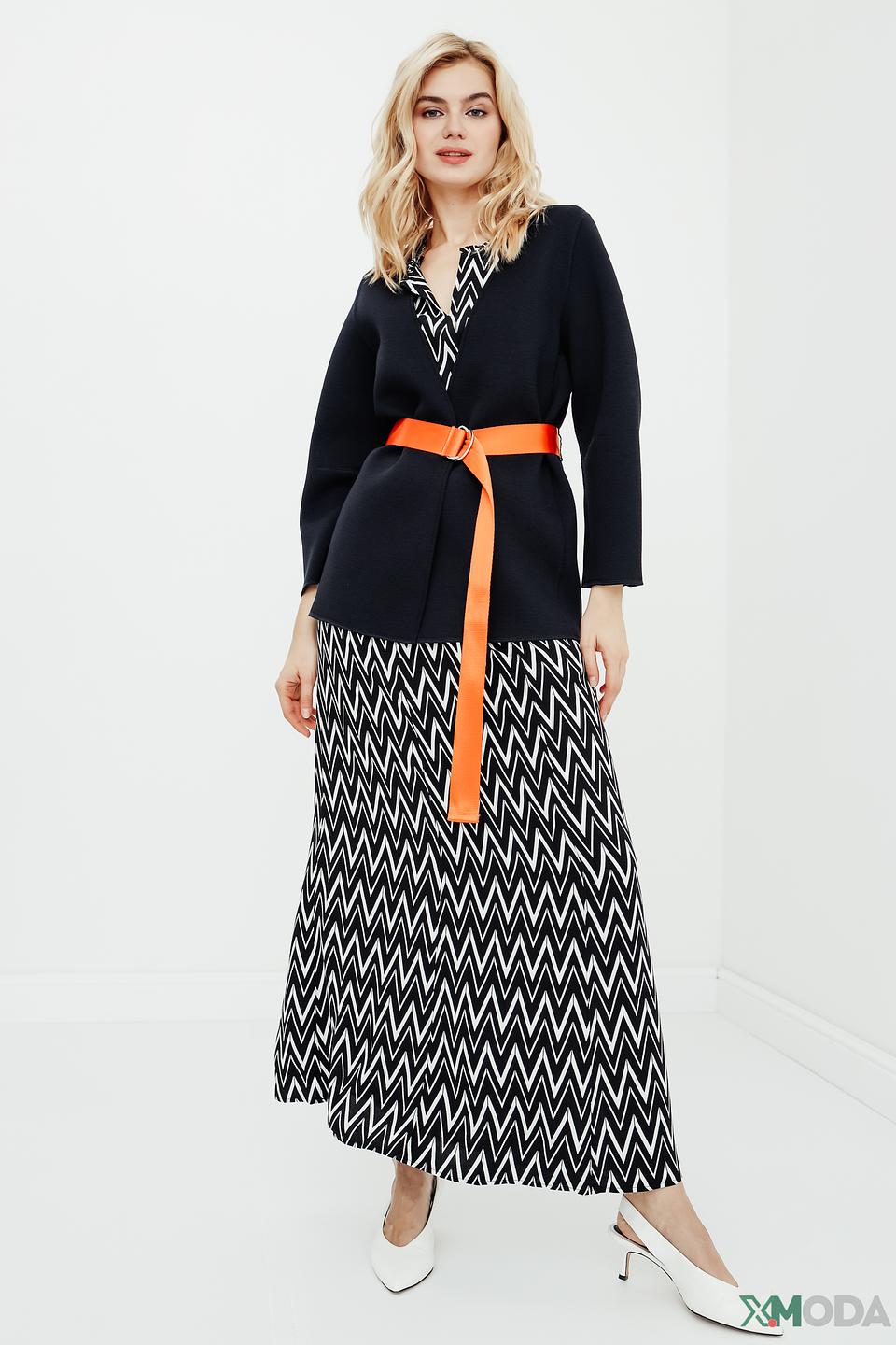 Юбка Betty Barclay зигзаг чёрно-белая