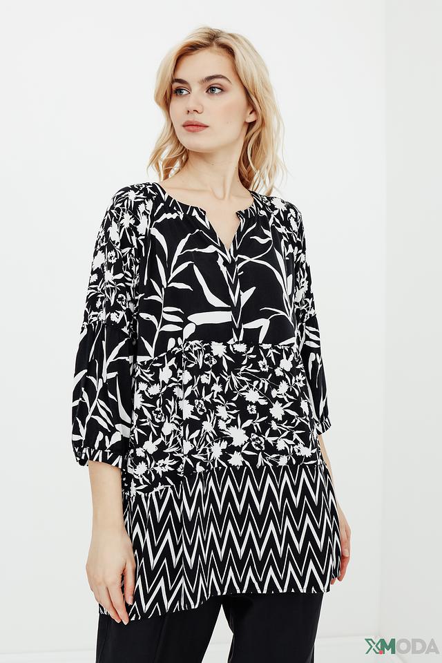 Блуза Betty Barclay черно-белая с принтом