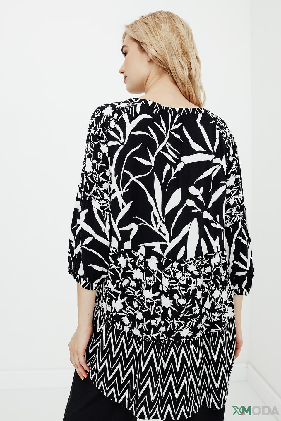 Блуза Betty Barclay черно-белая с принтом
