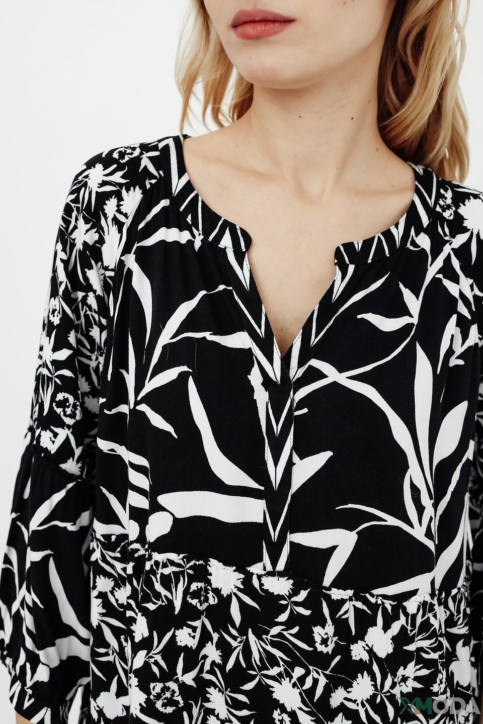Блуза Betty Barclay черно-белая с принтом