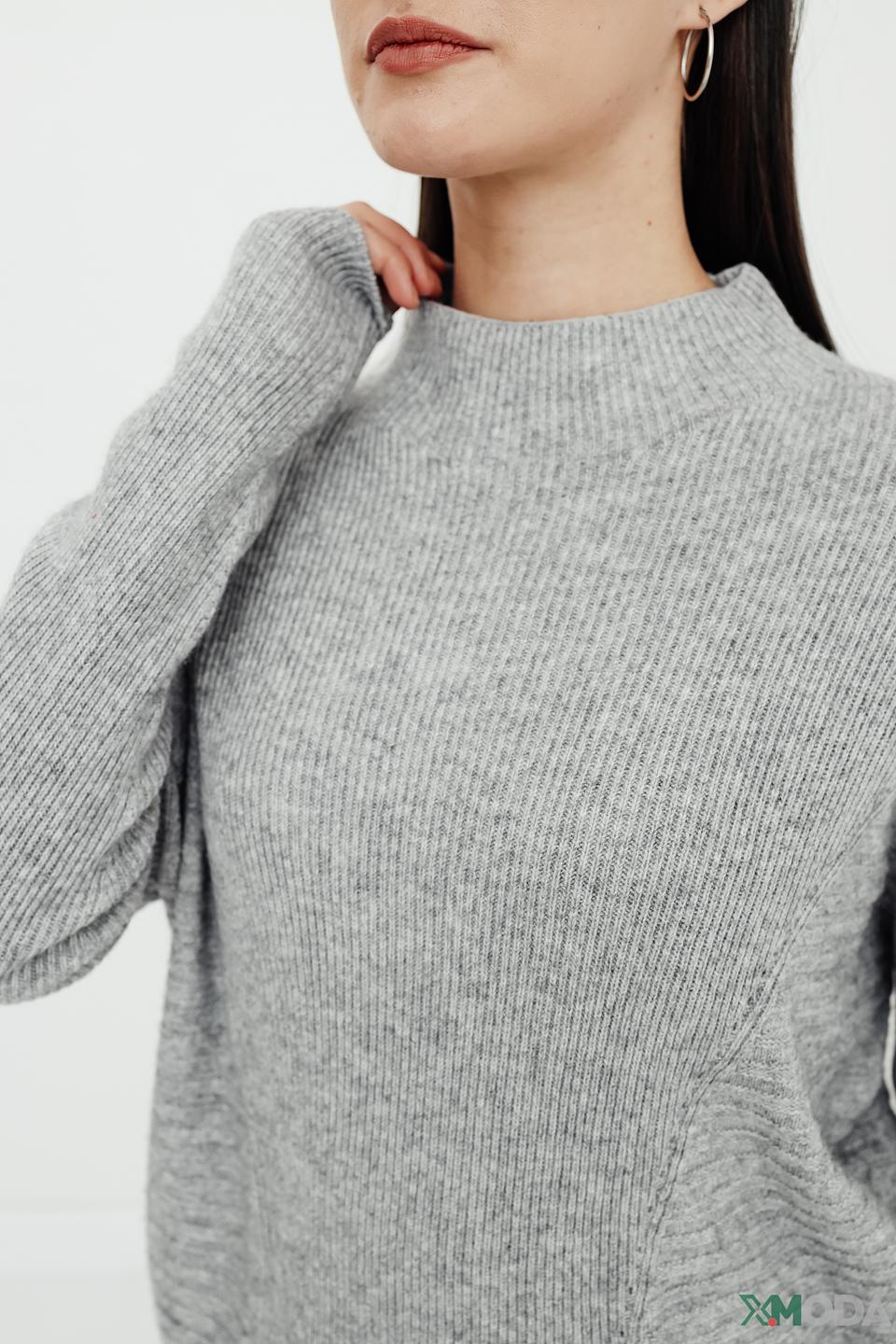 Пуловер Oui женский серый меланж