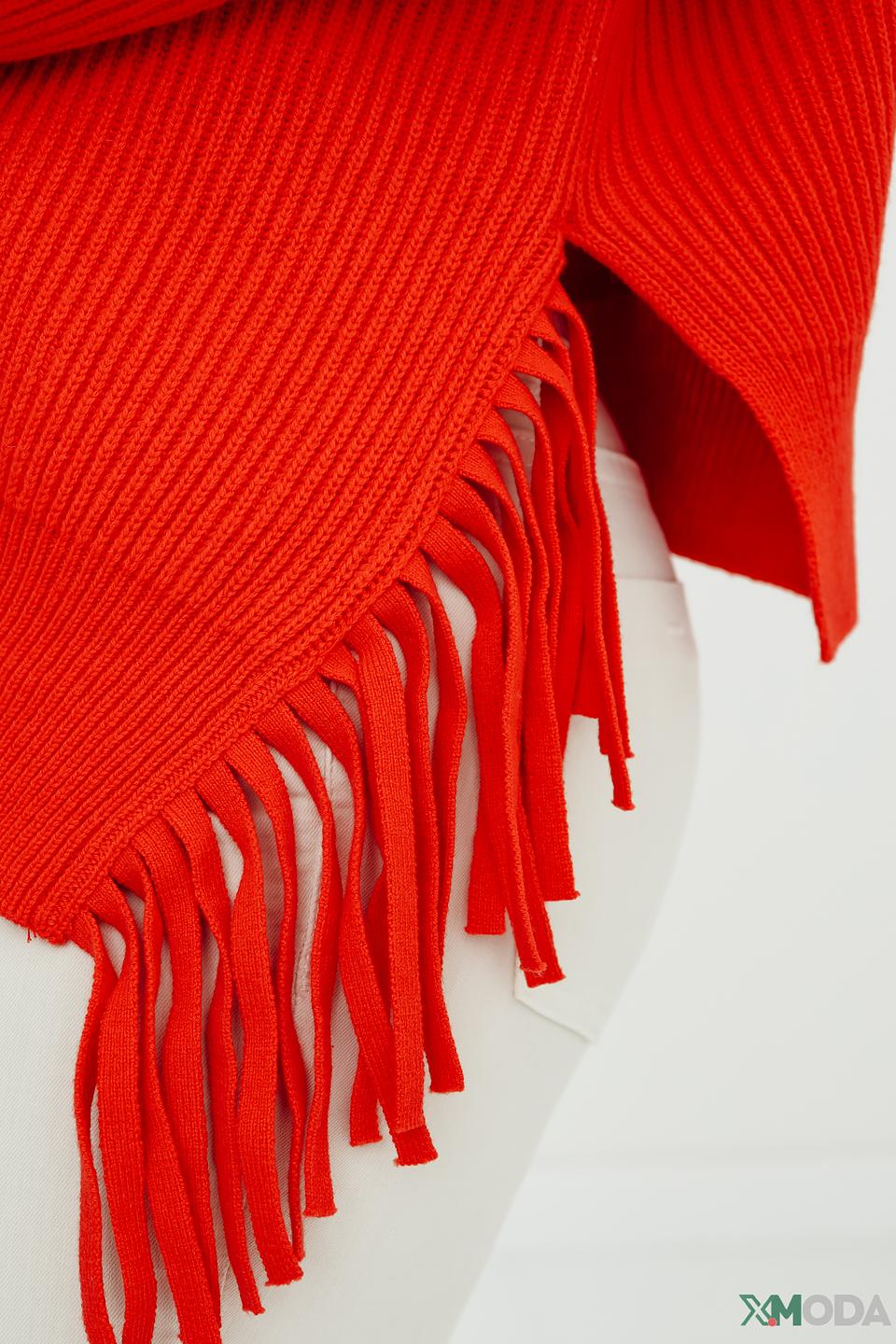 Пуловер Taifun оранжевый с бахромой