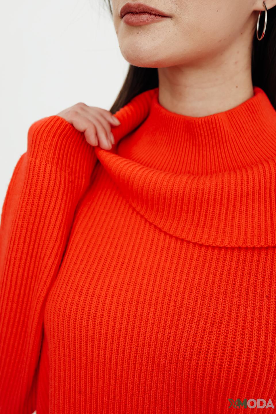 Пуловер Taifun оранжевый с бахромой