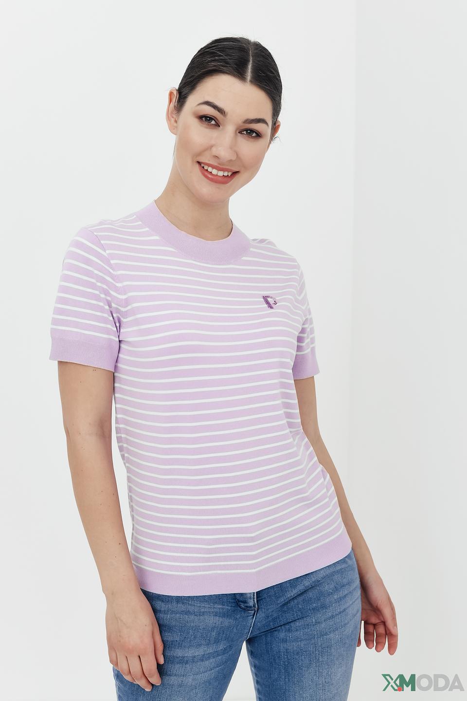 Пуловер Pezzo в полоску лавандовый