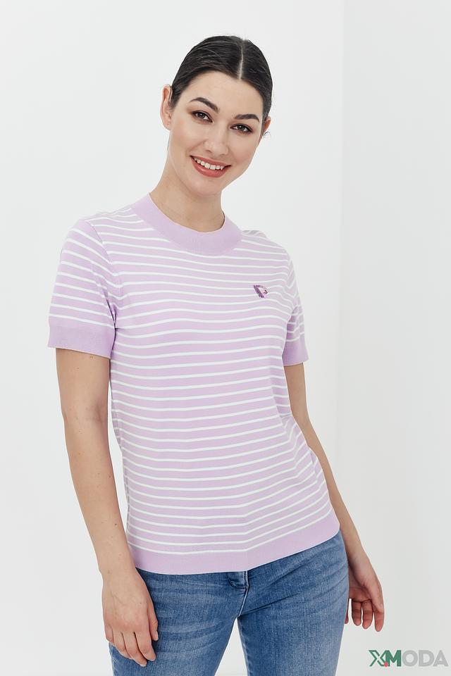 Пуловер Pezzo в полоску лавандовый