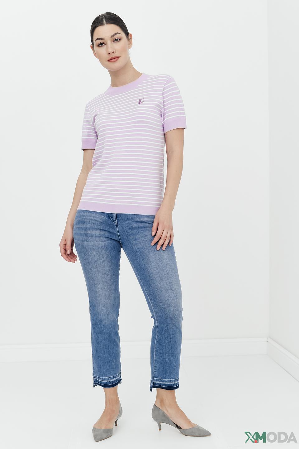 Пуловер Pezzo в полоску лавандовый