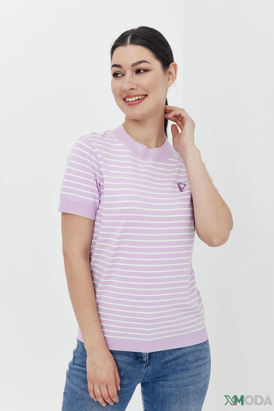 Пуловер Pezzo в полоску лавандовый