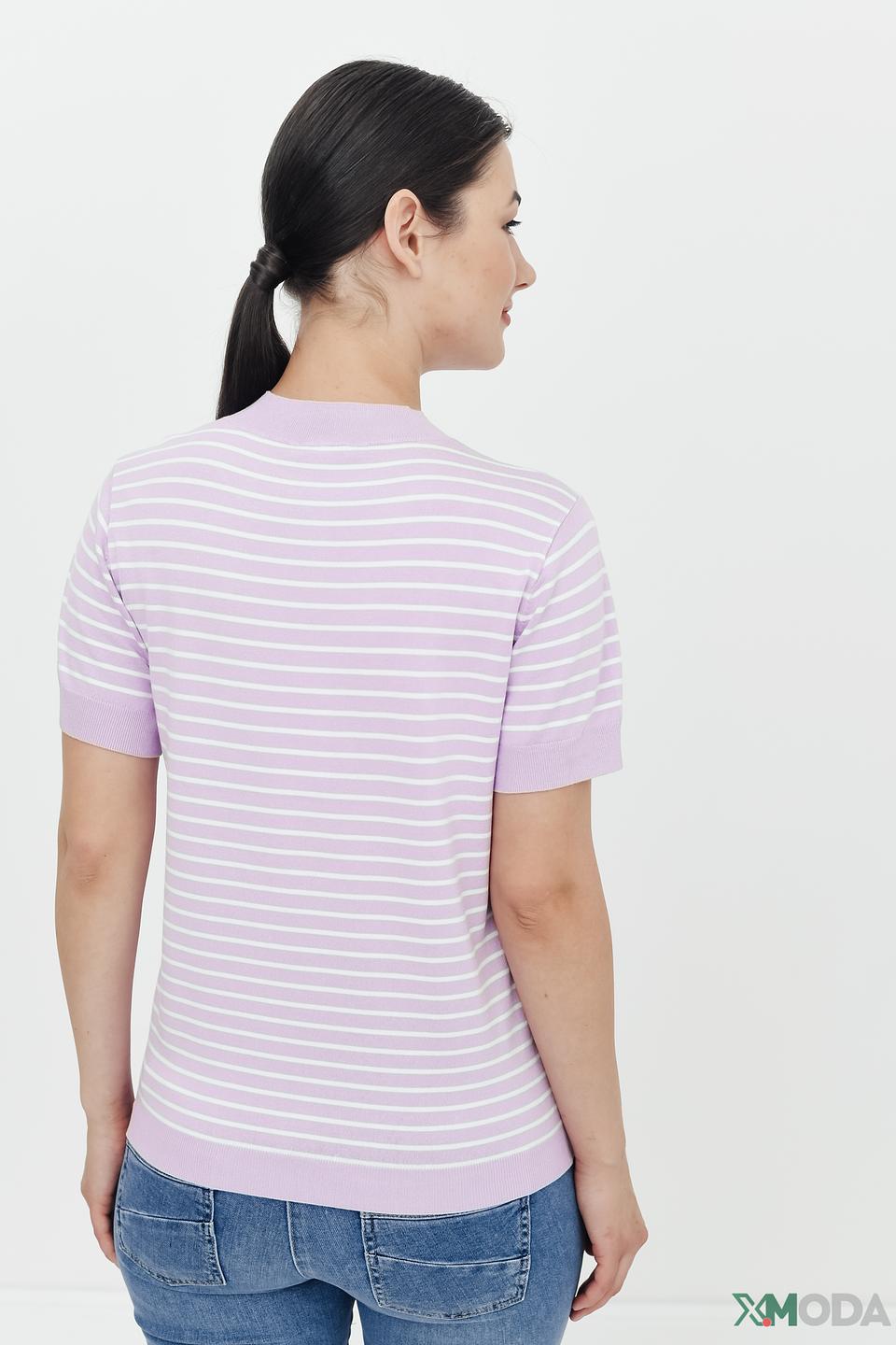 Пуловер Pezzo в полоску лавандовый