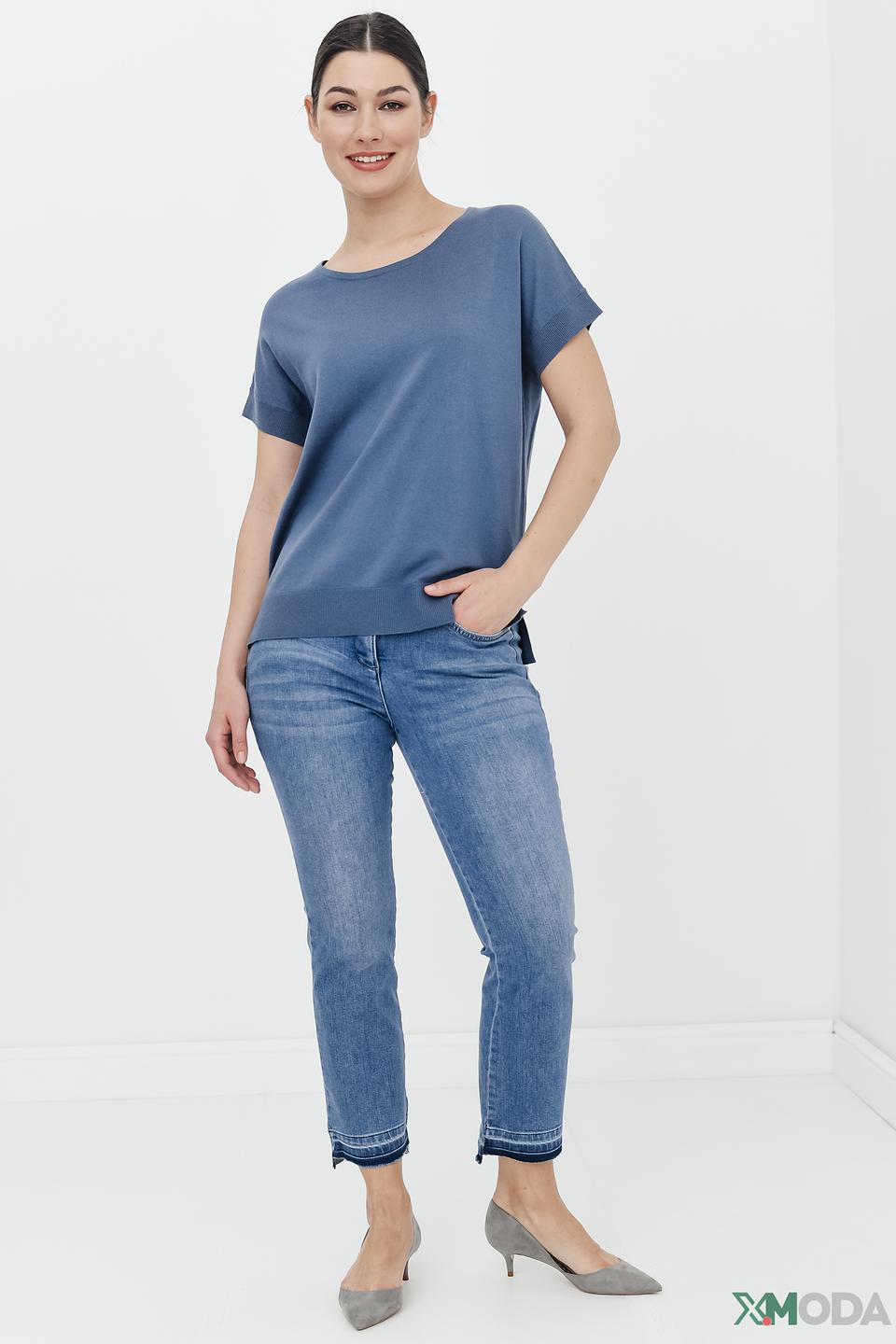 Пуловер Pezzo с коротким рукавом голубой