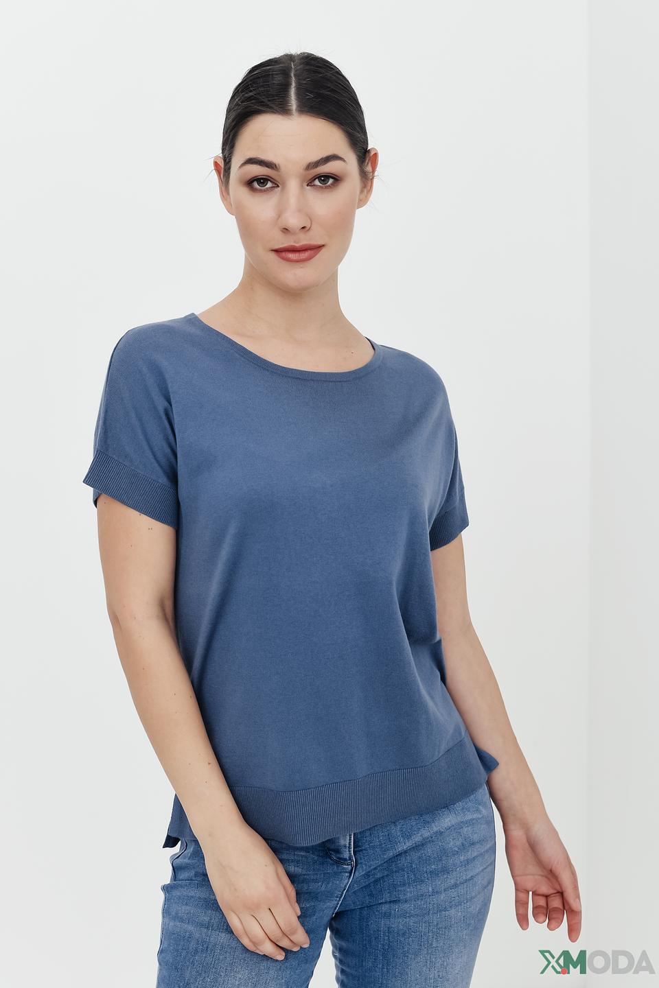 Пуловер Pezzo с коротким рукавом голубой