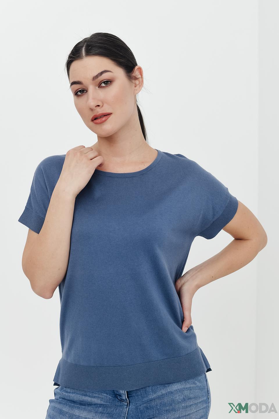 Пуловер Pezzo с коротким рукавом голубой