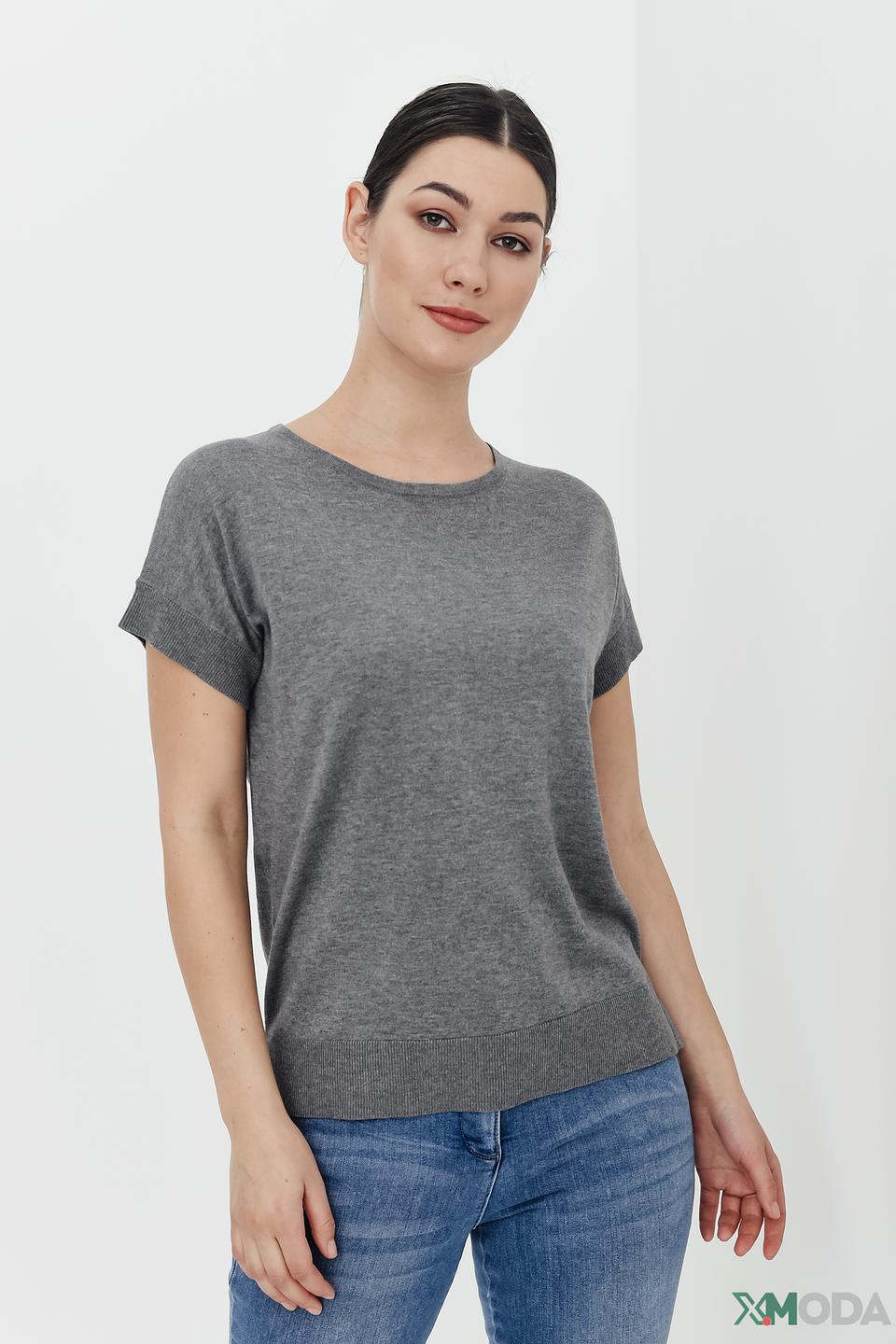 Пуловер Pezzo серый с коротким рукавом