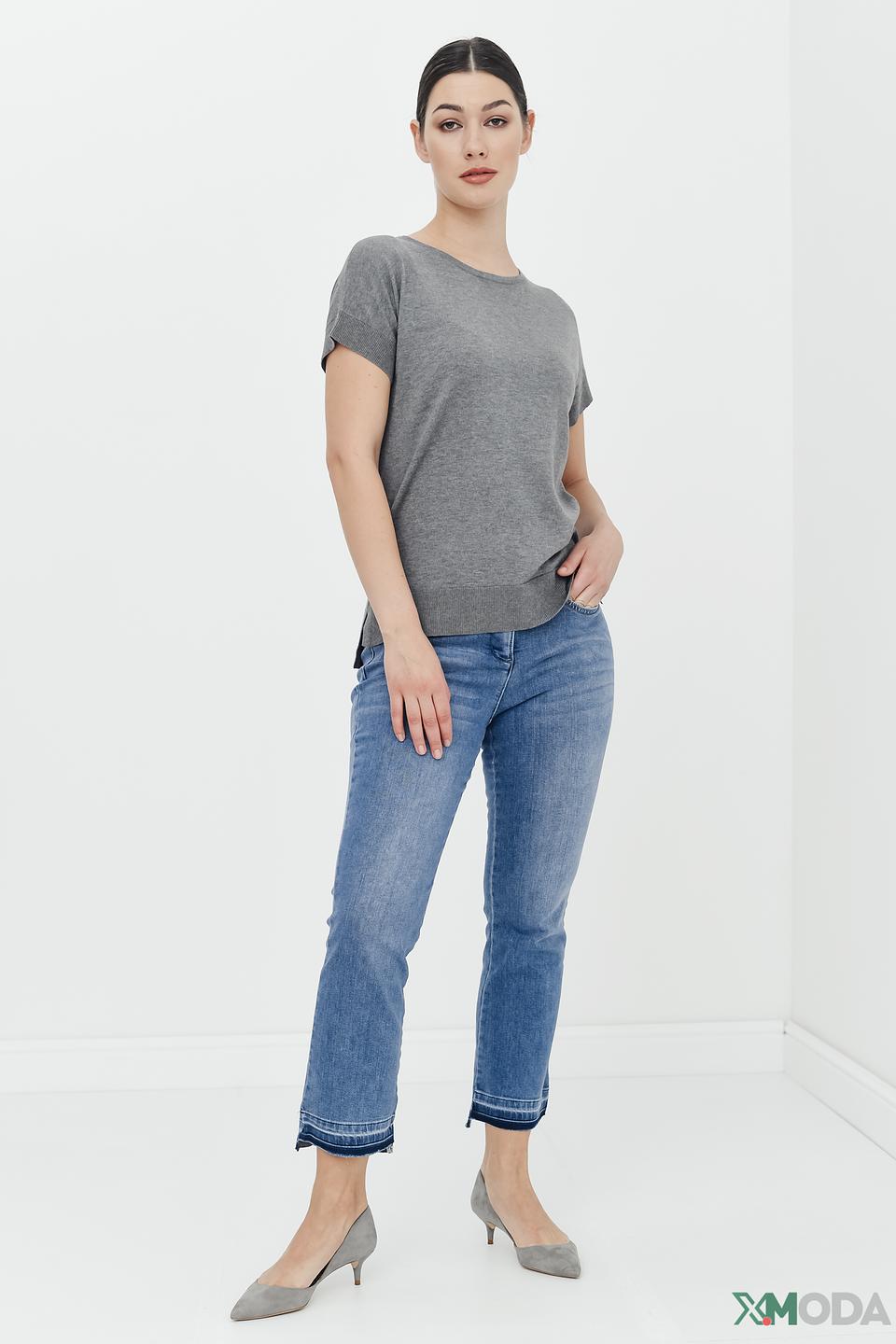 Пуловер Pezzo серый с коротким рукавом