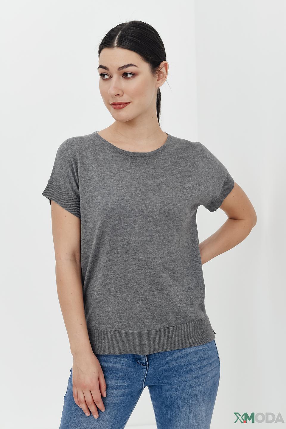 Пуловер Pezzo серый с коротким рукавом