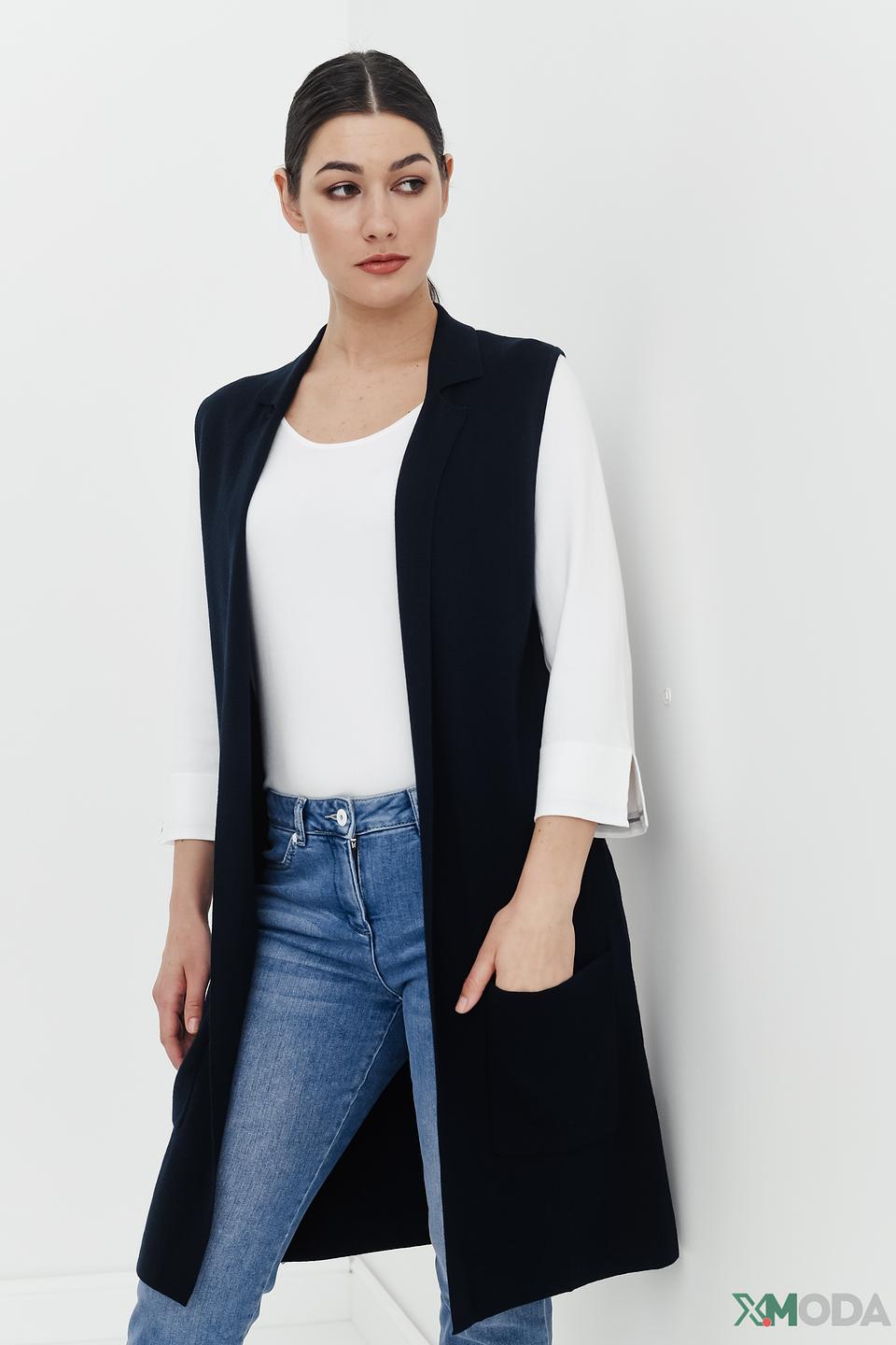 Жилет Pezzo удлинённый тёмно-синий