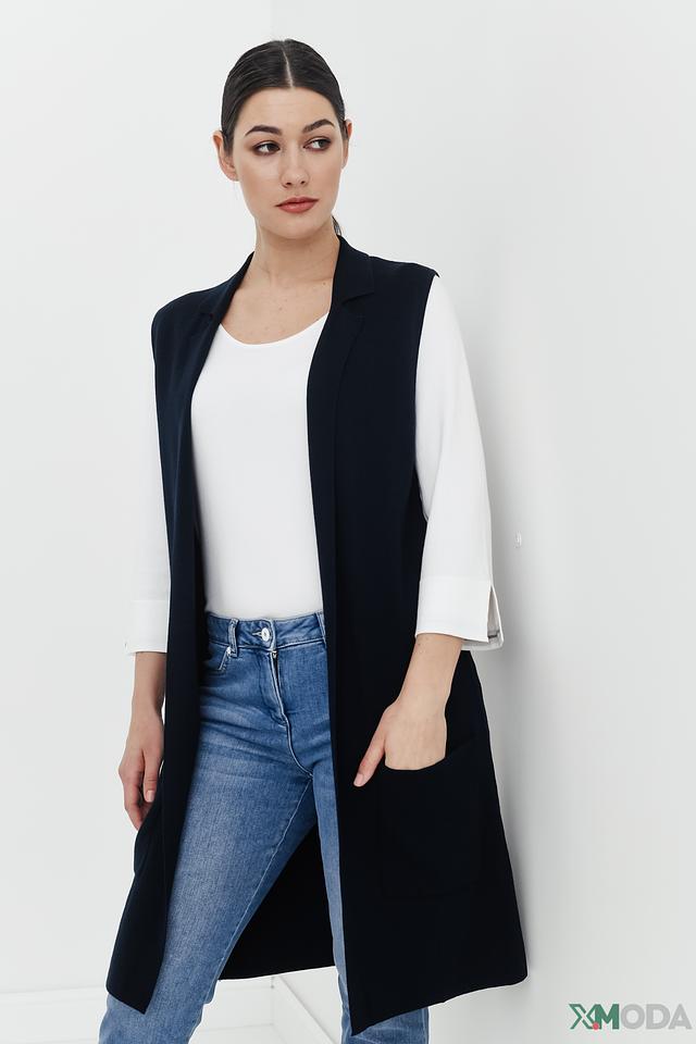 Жилет Pezzo удлинённый тёмно-синий