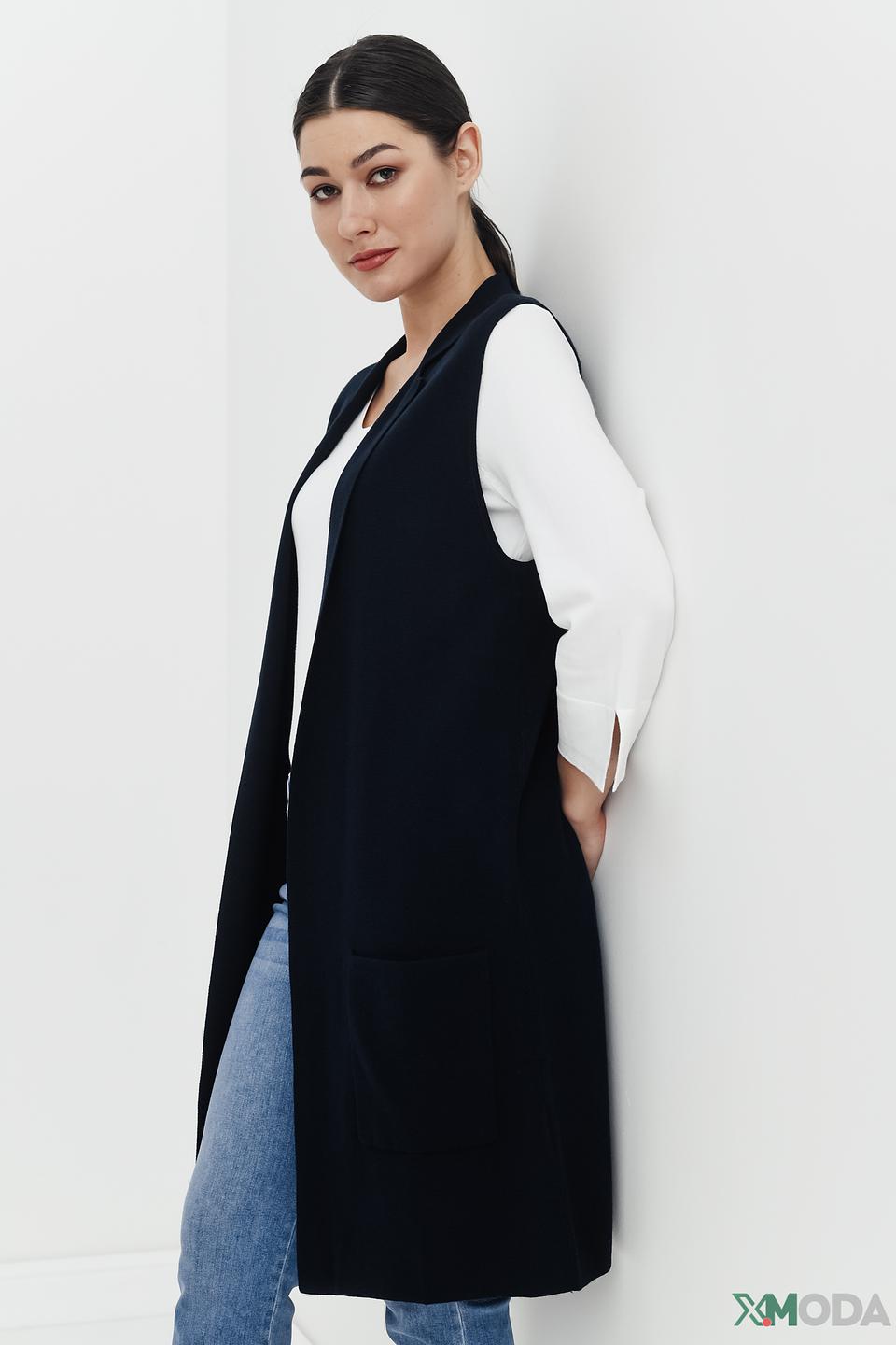 Жилет Pezzo удлинённый тёмно-синий