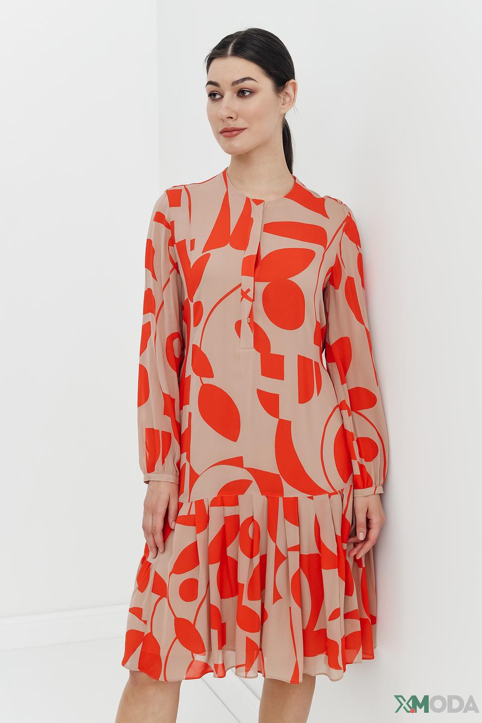 Платье Luisa Cerano с принтом оранжевый