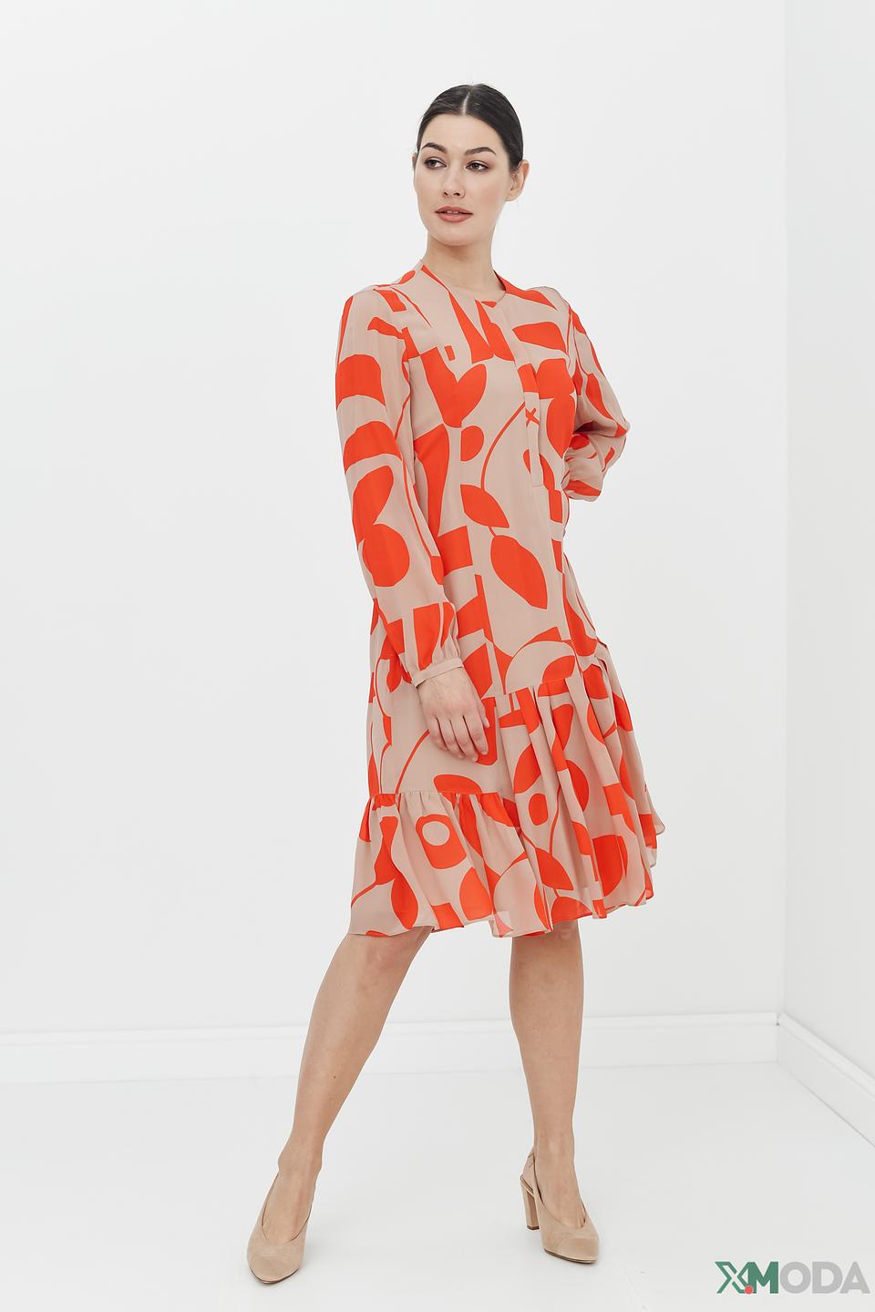 Платье Luisa Cerano с принтом оранжевый