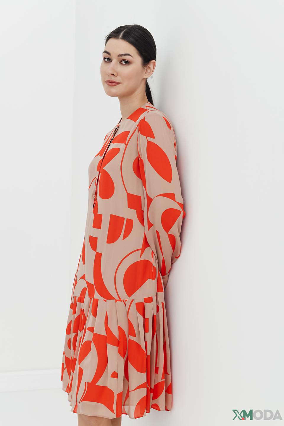 Платье Luisa Cerano с принтом оранжевый