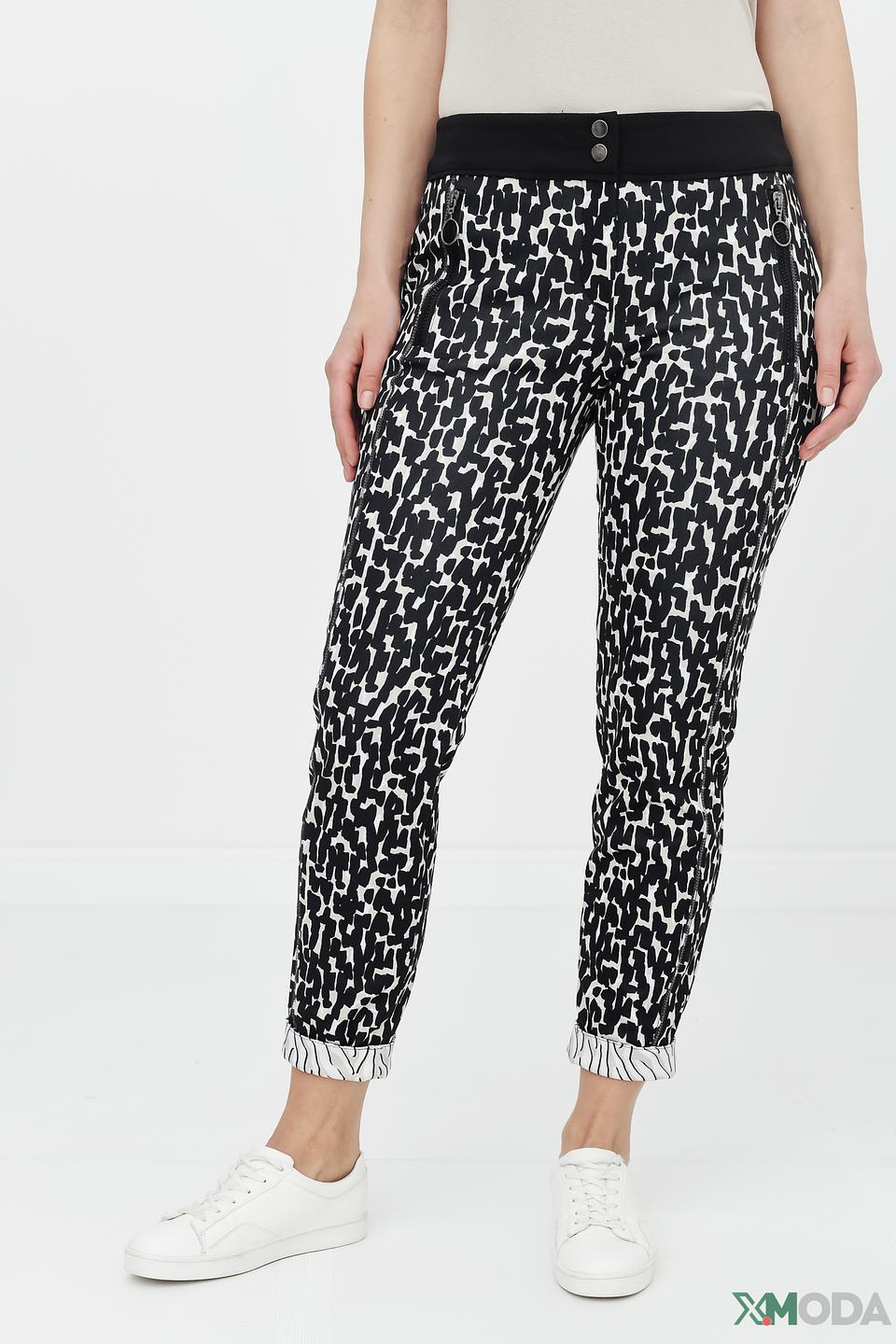 Брюки Bianca приталенные чёрно-белые