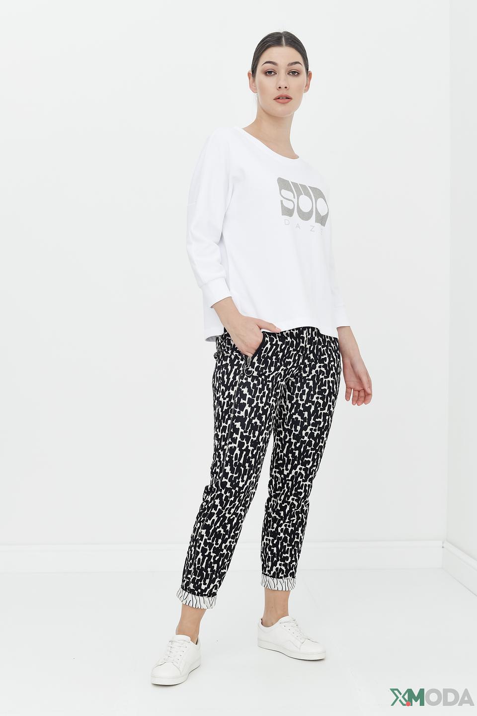 Брюки Bianca приталенные чёрно-белые