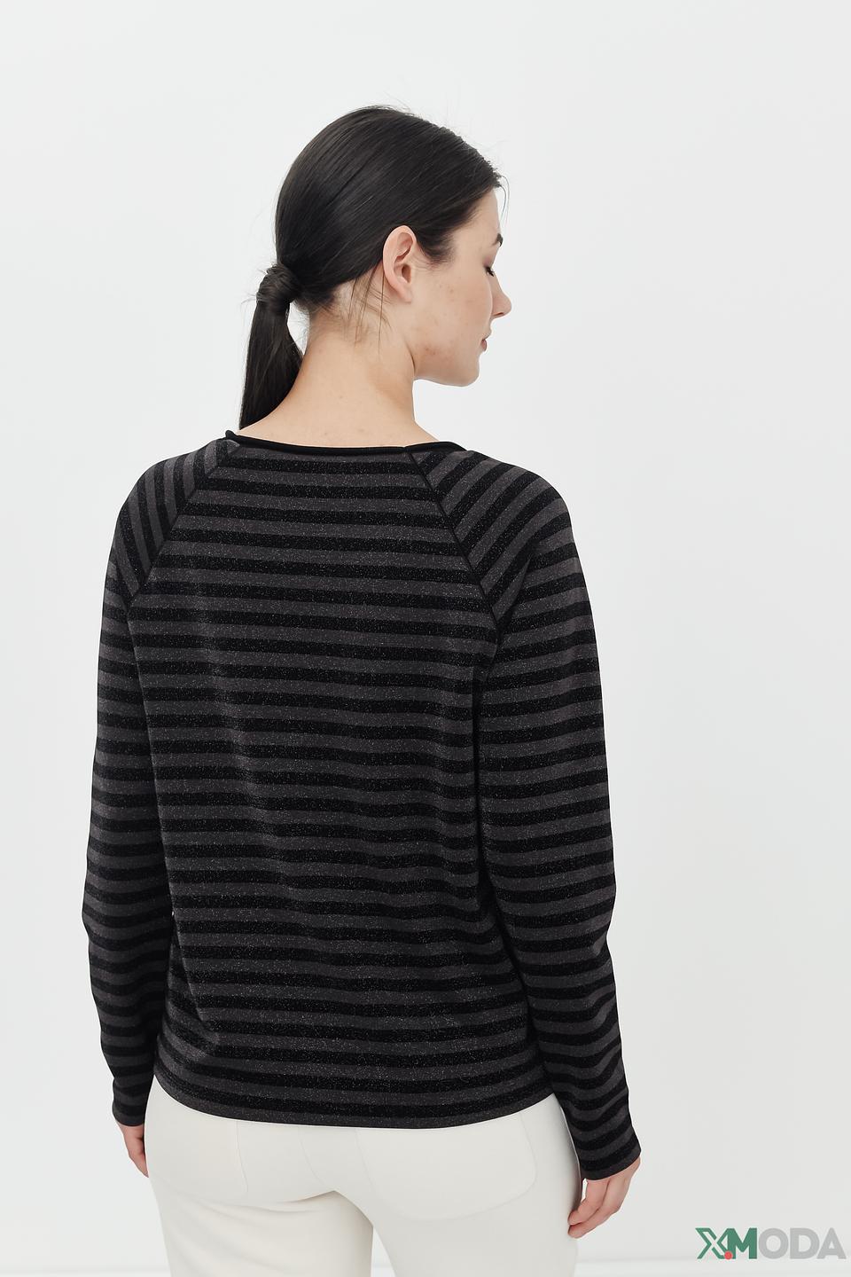 Пуловер Monari в полоску с принтом