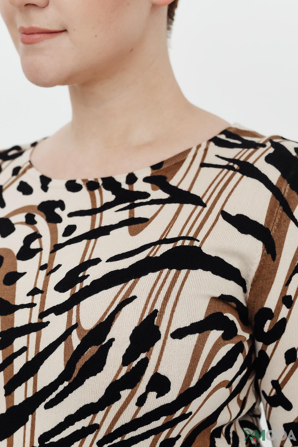 Пуловер Lebek с принтом зебра