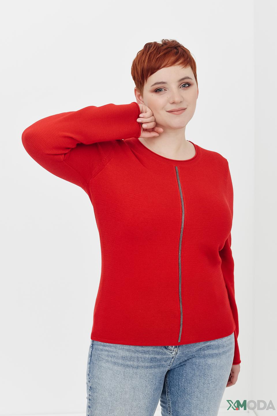 Пуловер Rabe collection красный с молнией