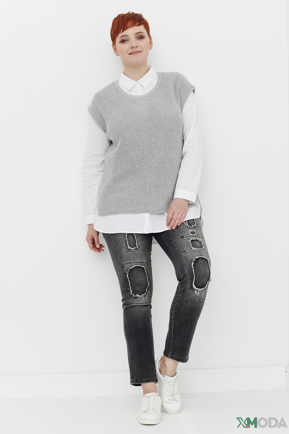 Жилет Frapp серый меланж