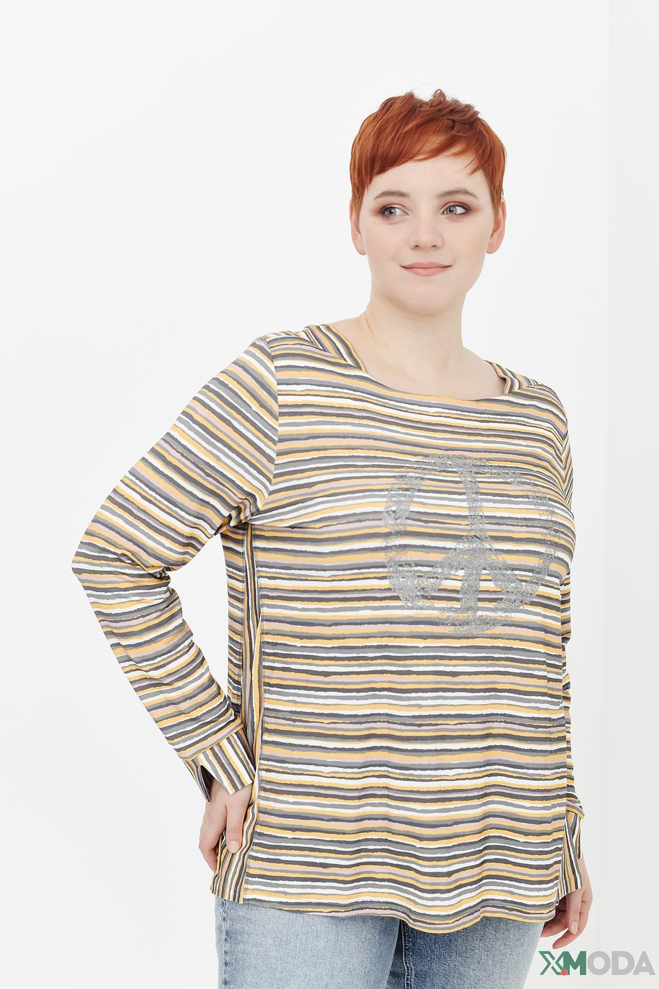 Джемпер Frapp в полоску с принтом