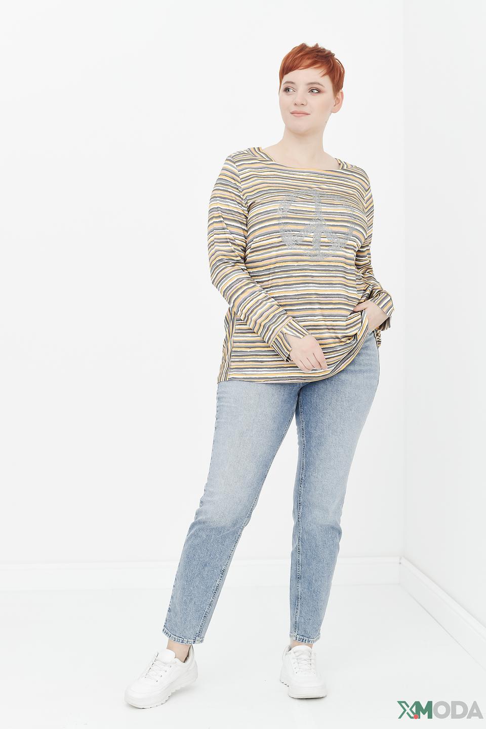 Джемпер Frapp в полоску с принтом