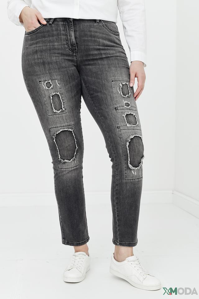 Джинсы Frapp серые с рваностями