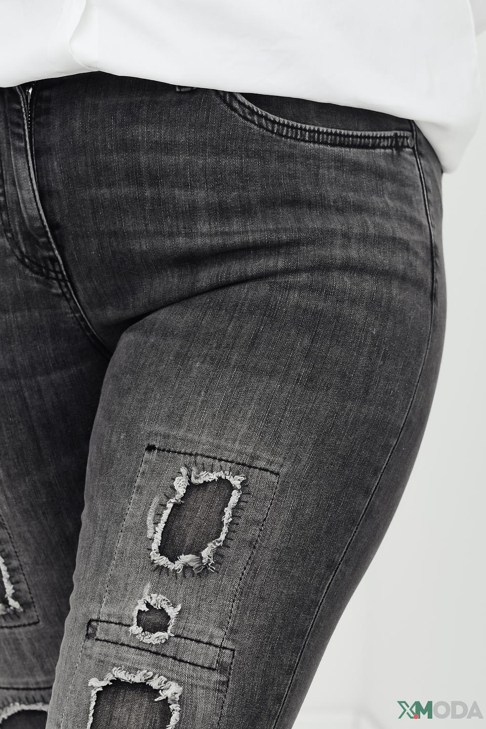 Джинсы Frapp серые с рваностями