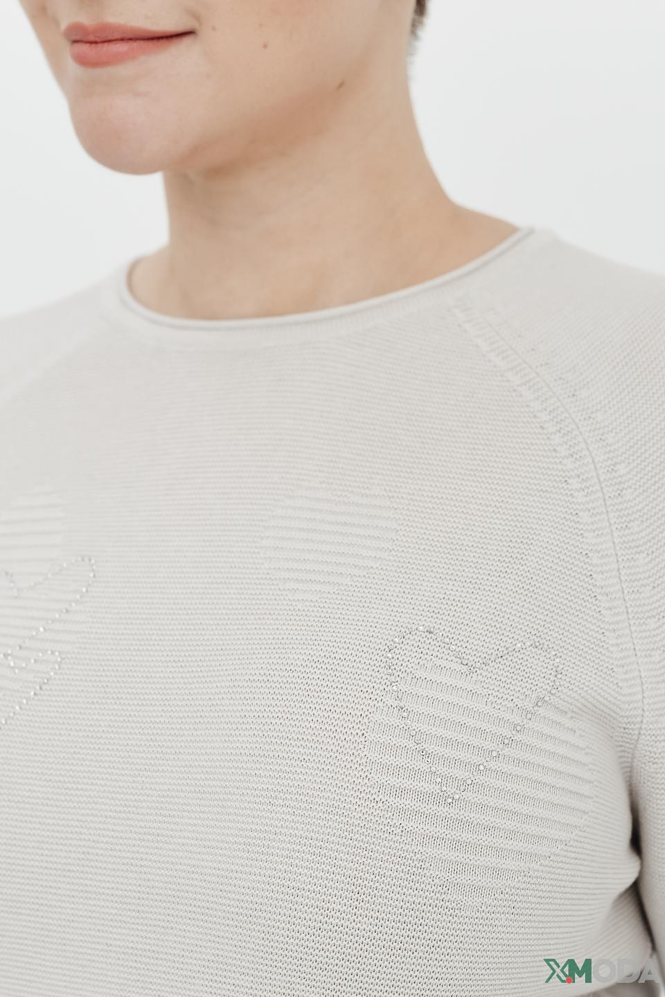 Пуловер Rabe collection с сердцами светло-серый